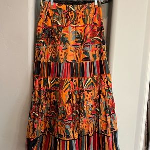 Farm Rio for Anthropologie maxi skirt long, size M.   Isabella tiered maxi skirt